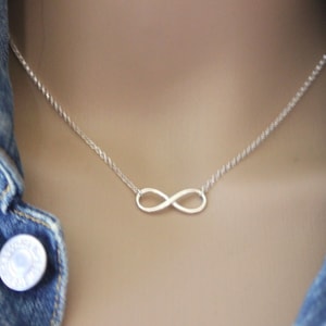 Infinity sterling silver choker Necklace 22mm