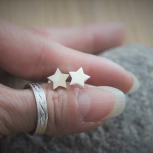 Minimalist Sterling silver little star earrings