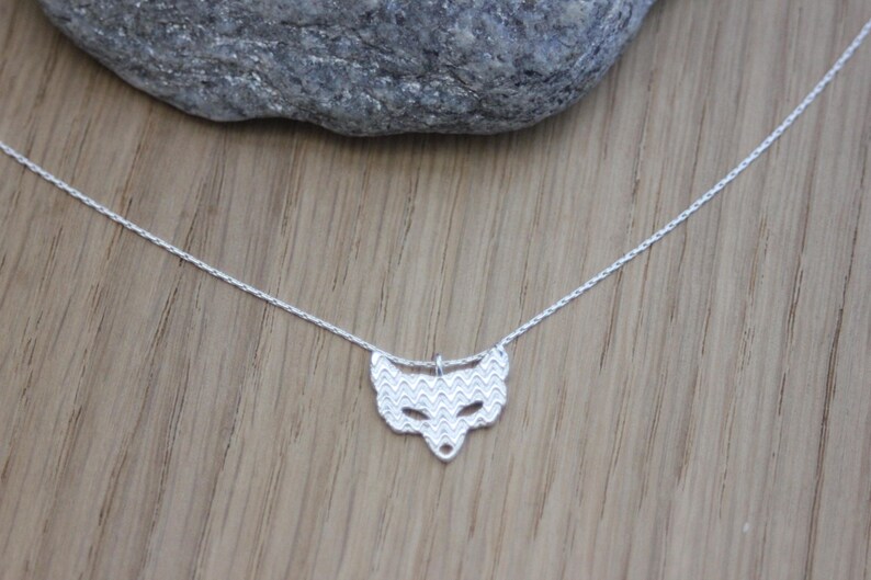 Minimalist Sterling Silver fox choker Necklace image 6