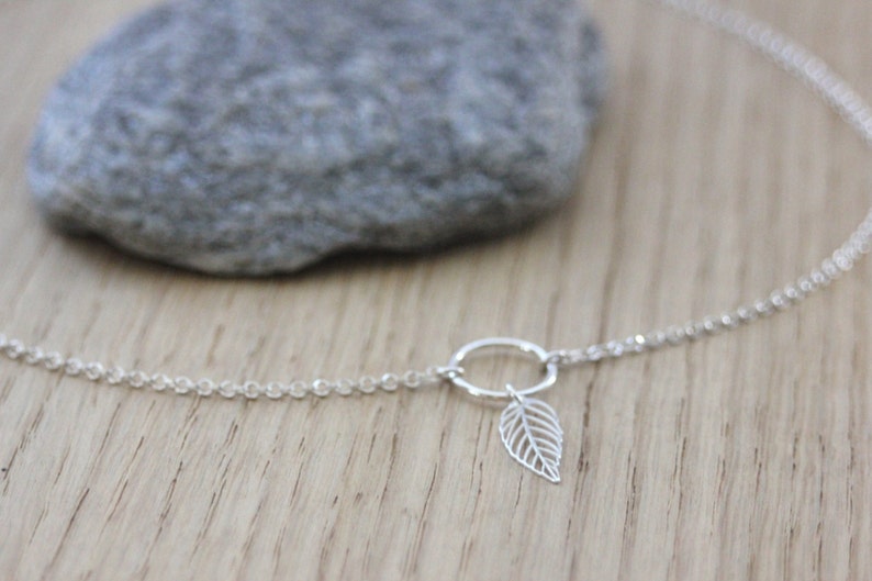 Minimalist Sterling silver choker necklace pendant ring and feather ethnic style