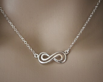 Necklace 2 Infinity entwined in silver sterling