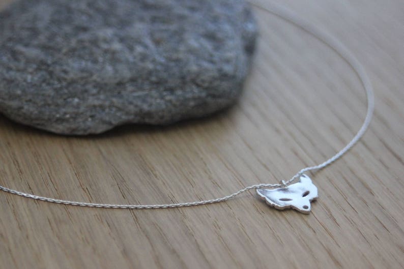 Minimalist Sterling Silver fox choker Necklace image 3