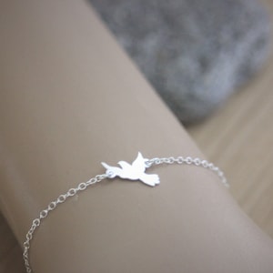 Minimalist dove Sterling silver bracelet