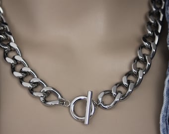 Large XL T-Clasp Stainless Steel Necklace