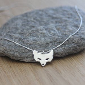 Minimalist Sterling Silver fox choker Necklace image 1