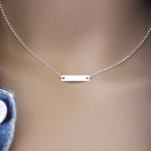 Massive Silberbarren Halskette rechteckige Medaille minimalistisches Halsband