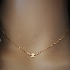 Minimalist Little star Gold Filled choker Necklace image 1