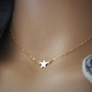 Minimalist Little star Gold Filled choker Necklace zdjęcie 7