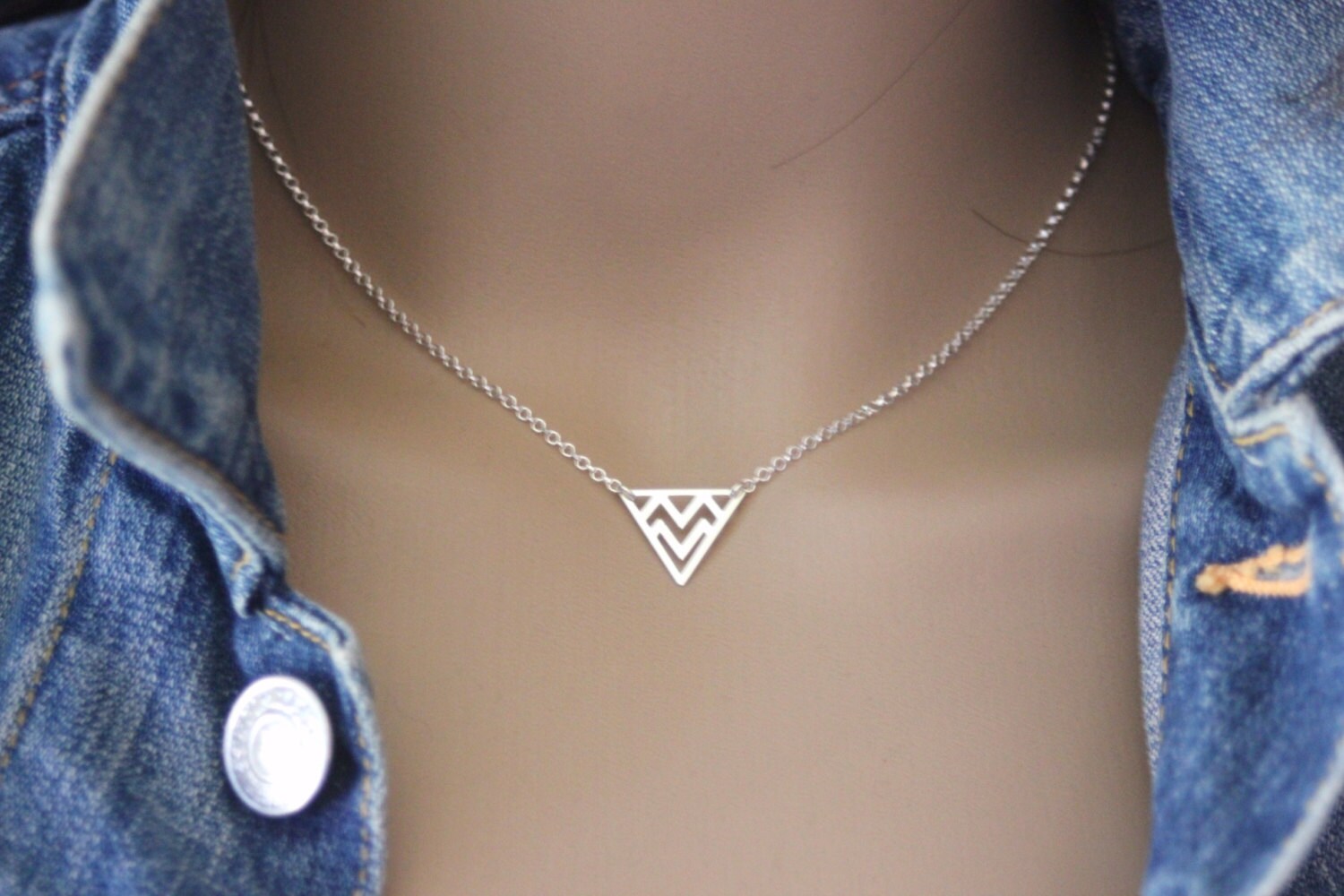 Chaîne Pendentif Argent Massif œil De Fer – Forme étoile