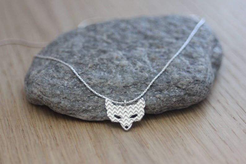 Minimalist Sterling Silver fox choker Necklace image 5