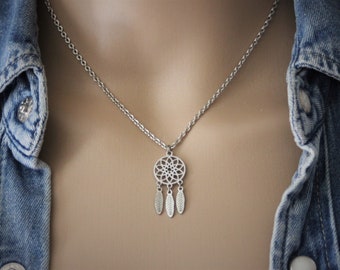 Dreamcatcher steel choker necklace