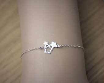 Minimalist Silver sterling bracelet 3 little stars