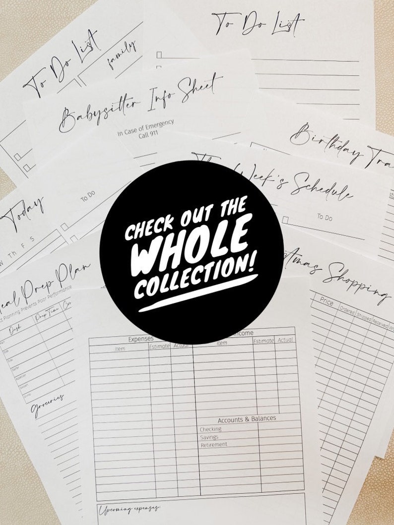 Babysitter Info Sheet Printable Organizational Worksheet Etsy