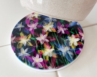 Bright Painted Columbine Flower Art Drink Coaster - Floral Botanical Coffee Lover Tea Drinker Home Room Decor Gift for Green Thumb Gardener