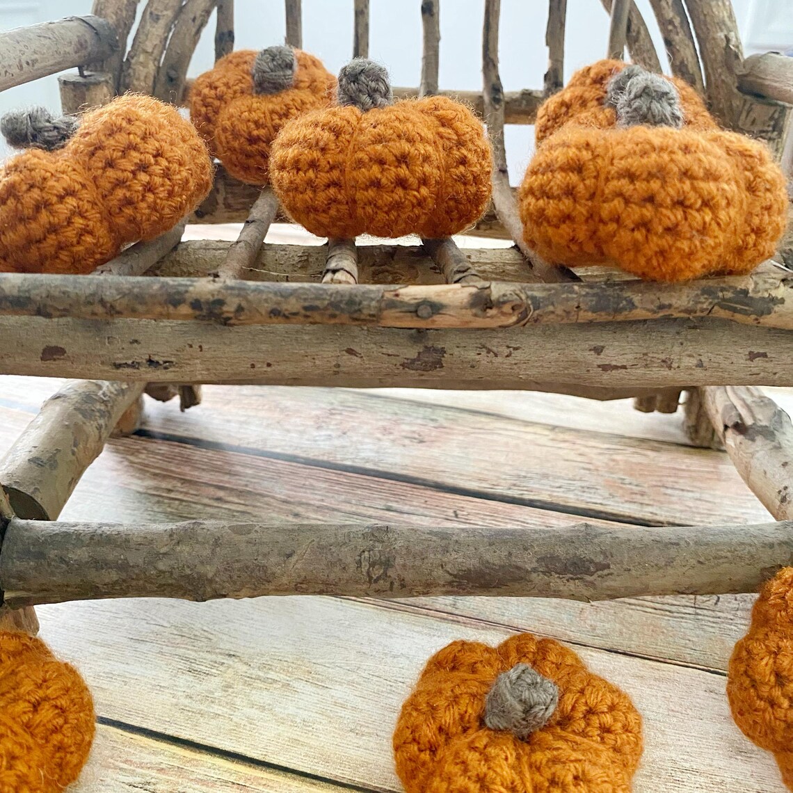 Rustic Plush Rustic Farmhouse Mini Stuffed Crochet Pumpkin Plush - Fall Table ...