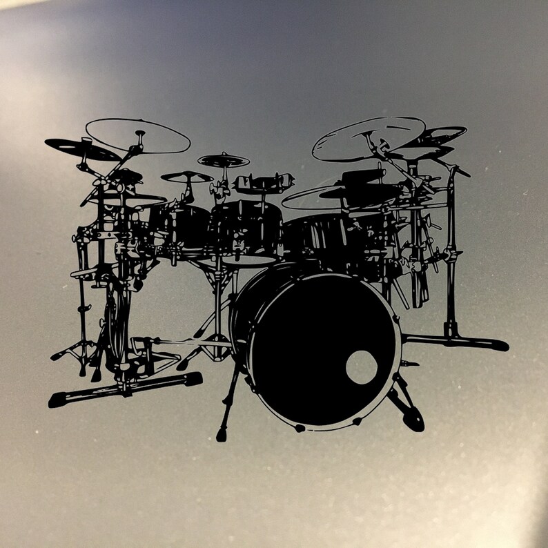 Drum Set Decor Vinyl Car Decal Drummer Gifts Music Teacher Etsy