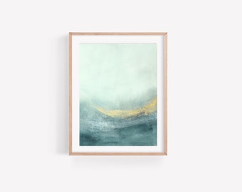 Watercolor Fine Art Print, "Abstract #6" fine art print on 100% cotton rag watercolor paper, abstract landscape