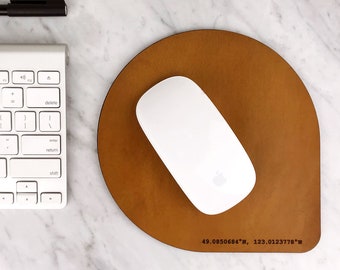 Leather Mouse Pad, Personalized Leather, Gift for Him, Custom Mouse Pad, Gifts For Men, Gift for Her, Office, Anniversary, Personalized Gift