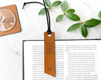 Personalized Leather bookmark, Leather Bookmark, 3rd Anniversary Gift, Gift for Him, Gift for Her, Leather anniversary, book lover gift