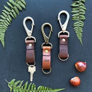 Personalized leather keychain, custom leather key chain, coordinates key chain, leather initial keychain, personalized leather gift for men