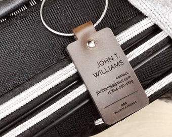 Luggage Tag, Personalized Leather, Gift For Him, Travel Gift, Airplane Tag, Anniversary Gift, Suitcase Tag, Gift For Men, Gift for Her