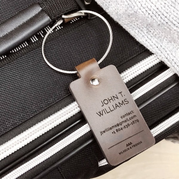 Luggage Tag, Personalized Leather, Gift For Him, Travel Gift, Airplane Tag, Anniversary Gift, Suitcase Tag, Gift For Men, Gift for Her