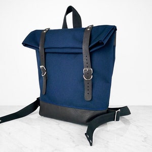 Roll Top Backpack,  Rucksack, Leather Bag, Gift For Men,  Gift Form Him, Carry-On Bag, Weekender Bag, Anniversary Gift, Bag
