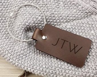 Personalized Leather Luggage Tag, Gift For Him, Gift for men, Travel Gift, Gift for Her, Anniversary Gift, Suitcase Tag, Personalized Gift