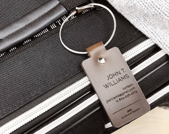 Personalized Leather Luggage Tag, Gift For Him, Travel Gift, Airplane Tag, Anniversary Gift, Suitcase Tag, Gift For Men, Gift for Her