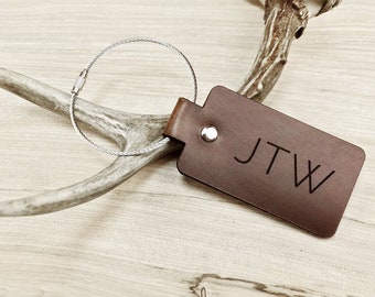 Luggage Tag, Personalized Leather, Gift For Him, Gift for men, Travel Gift, Gift for Her, Anniversary Gift, Suitcase Tag, Personalized Gift