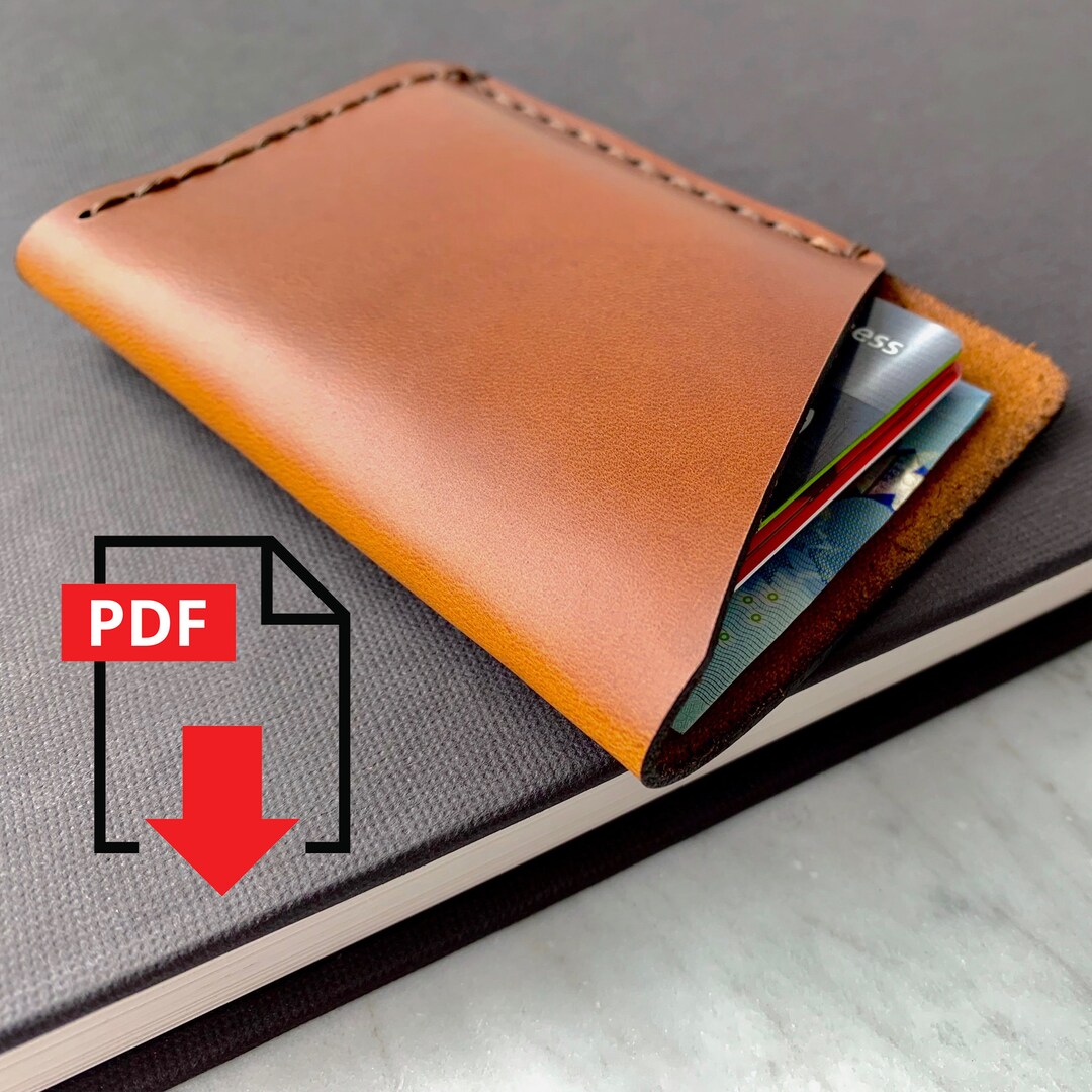 Leather Wallet DIY Pattern Leatherwork Template PDF Etsy Canada