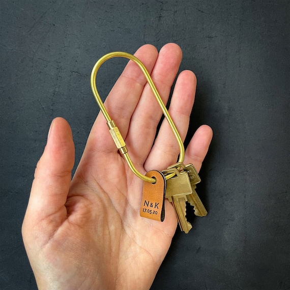 Personalized Leather Brass Keychain Leather Keychain Brass Key Rings Personalized Leather Gift for Men Best Gifts for Him Modern Etsy