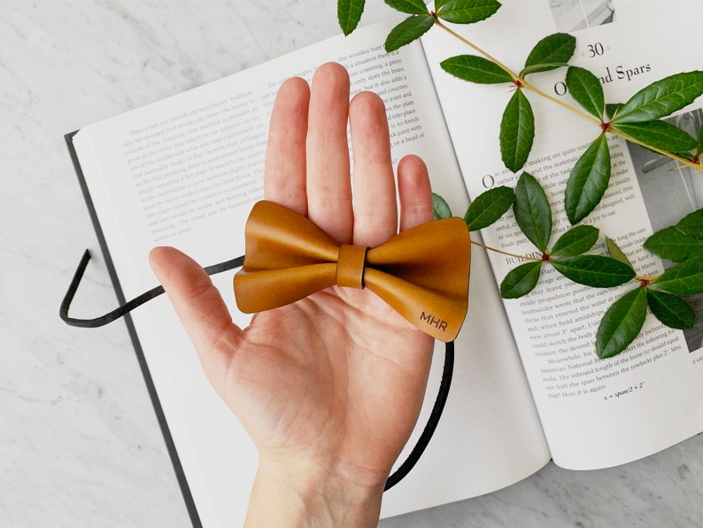 Custom Leather Bow Tie Gift for Men Groomsmen Bow Tie Etsy