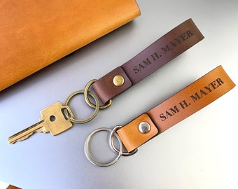 Personalized Leather Keychain, Custom Leather Key Chain, Personalized Gift, Personalized Leather Gift For Men, Gift for Her, Valentines Gift