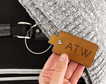 Personalized Leather Luggage Tag, Gift For Him, Travel Gift, Anniversary Gift, Suitcase Tag, Gift For Men, Gift for Her, Personalized Gift