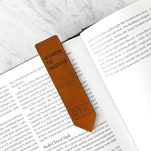 Personalized Leather Bookmark, Custom Bookmark, 3rd Anniversary Gift ...