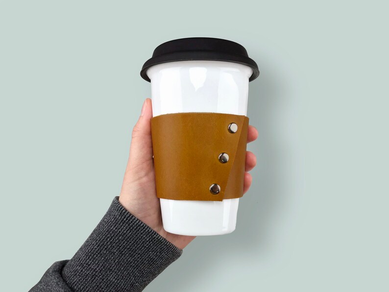 CUSTOM Reusable Coffee Sleeve Coffee Cozy Leather Coffee Etsy Canada