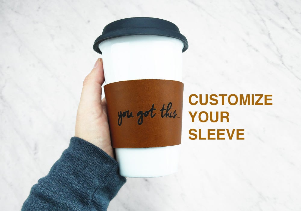 CUSTOM Reusable Coffee Sleeve Coffee Cozy Leather Coffee | Etsy