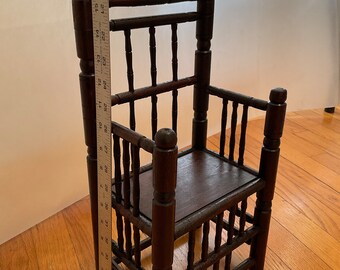 The “ Brewster” chair, a 17th century reproduction in 1/3 scale , handmade , water resistant glue and antique oil  finish.