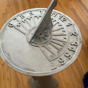 Garden, anniversary, special event sundials, aluminum machined ,12 & 15 diameter available. Maximum 100 characters engraved. image 4