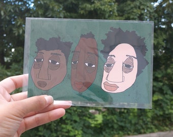Black Queer Art Print | “3 of Us” | Natural Hair | Black Hair | Black Art Prints | Art by DRMA