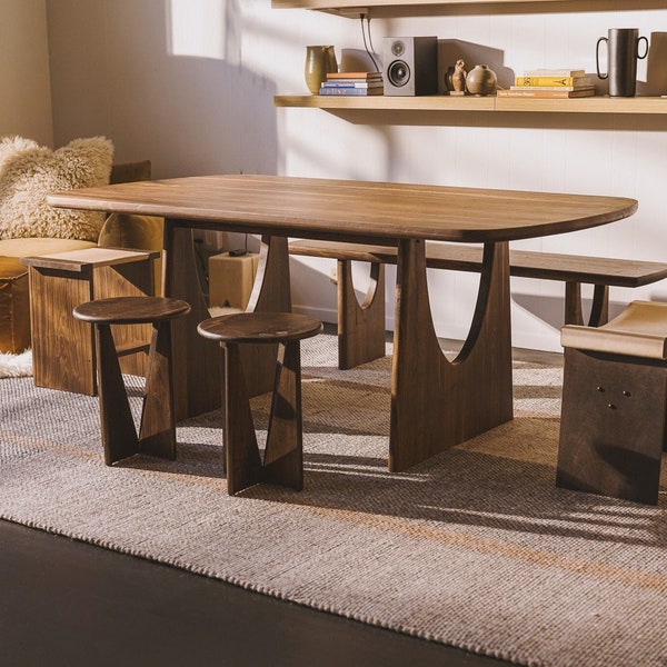 Modern Hardwood Dining Table // Scandinavian Minimalist Danish Sustainable Oak Table