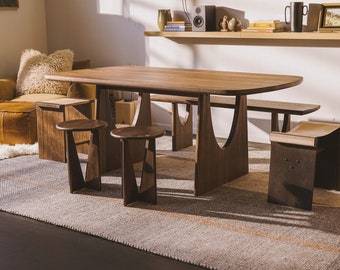 Modern Hardwood Dining Table // Scandinavian Minimalist Danish Sustainable Oak Table