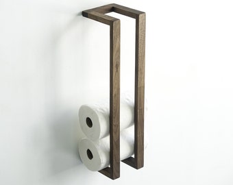 Floating Hardwood Paper Towel Rack Black Maple //  Minimalist Modern Kitchen Towel Storage Shelf