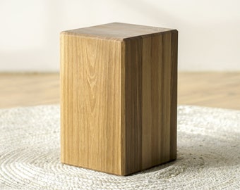 Hardwood Japandi Drink Table "Monolith" Scandinavian Sustainable Minimalist Side  End Occasional Table