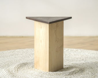 Hardwood Japandi Drink Table "Vault" Scandinavian Sustainable Minimalist Side Occasional Table