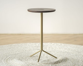 Hardwood Japandi Drink Table "Eaves" Scandinavian Sustainable Minimalist Side Occasional Table