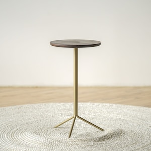 Hardwood Japandi Drink Table "Eaves" Scandinavian Sustainable Minimalist Side Occasional Table