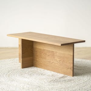 Hardwood Japandi Coffee Table "Aisle" Scandinavian Customizable Sustainable Oak Side Occasional Table