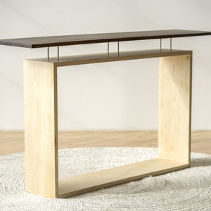 Levitating Console Media Table // Black Walnut Minimalist Modern Mid Century Living Room Customizable Entryway Table